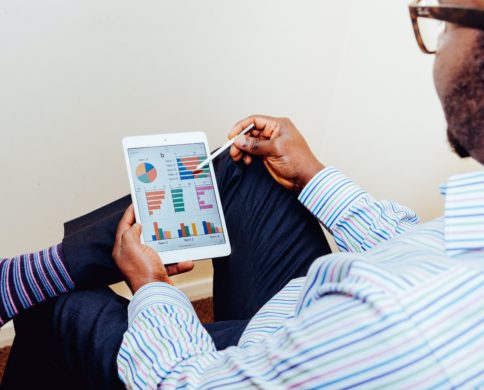 financial numbers on tablet