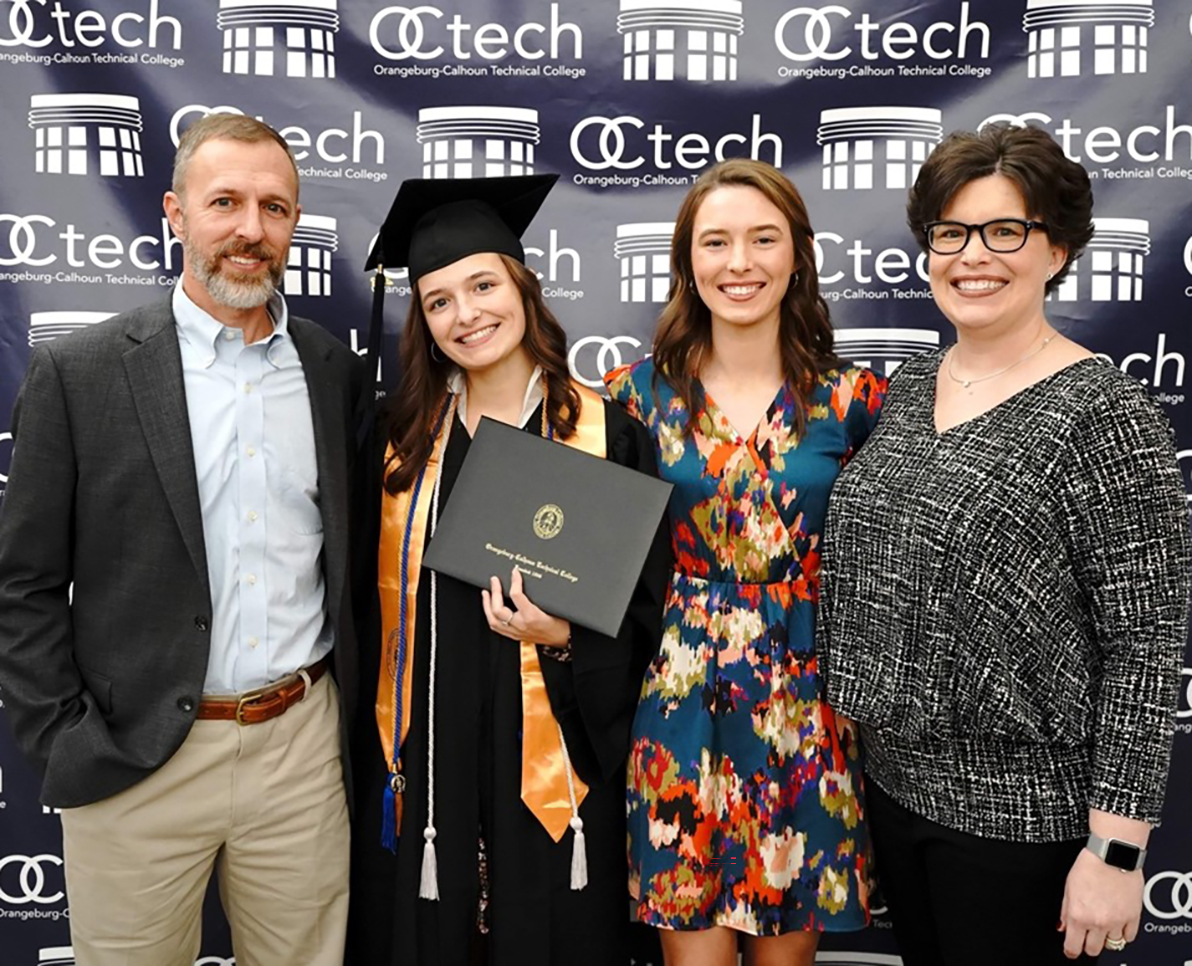 Ellie Heape, second from left, with her parents and sister Emily