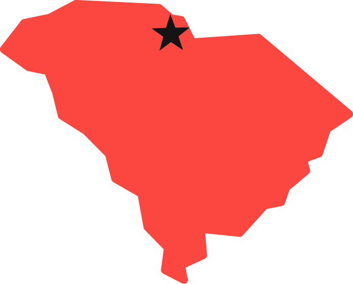 York Technical College on map of South Carolina