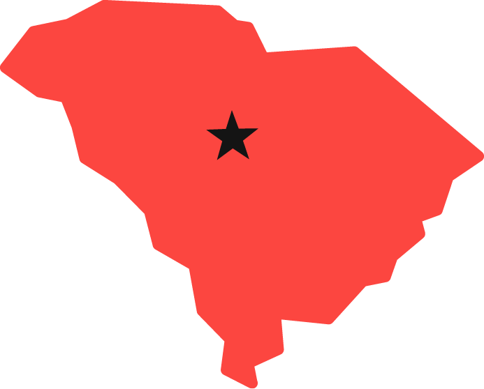 Midlands Technical College on map of South Carolina