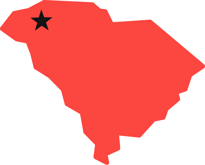 Greenville Technical College on map of South Carolina