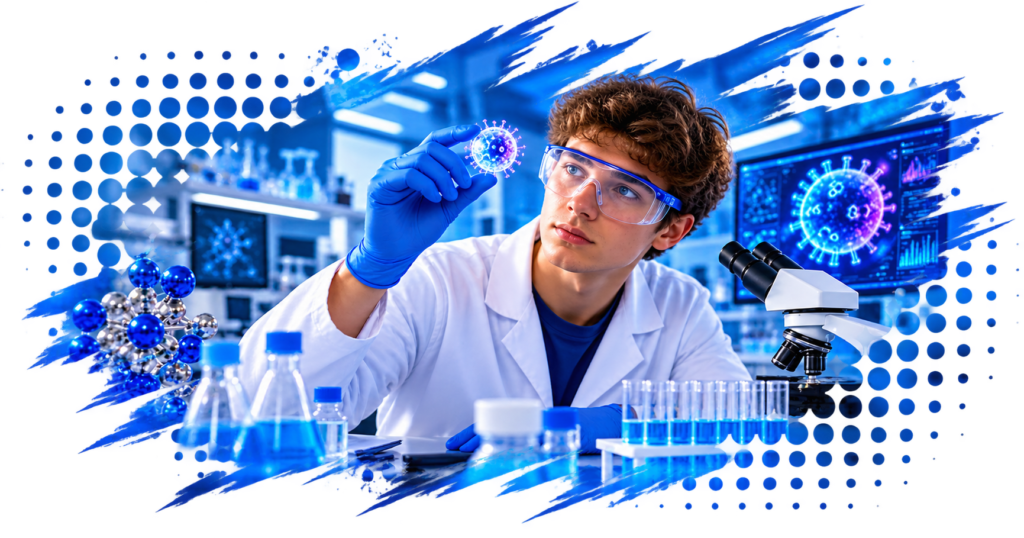 young male in lab